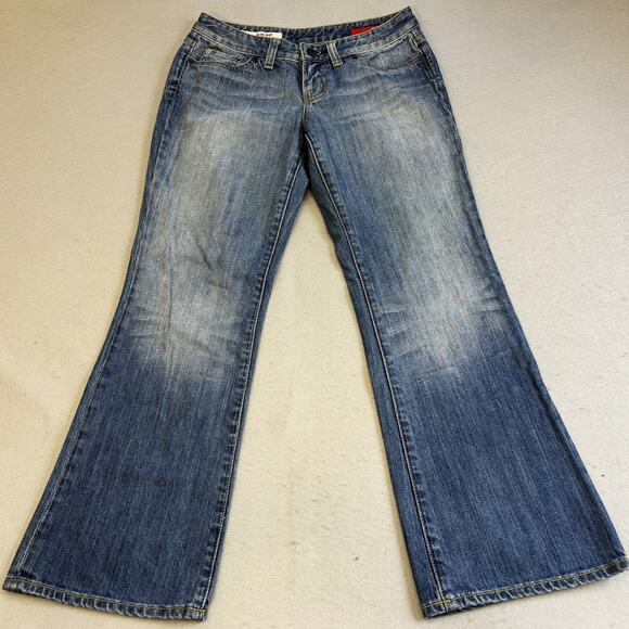 X2 Jeans Womens 6 Lowrise Bootcut Blue Quality Denim Slim W10 Short Y2K Pants - Picture 3 of 10